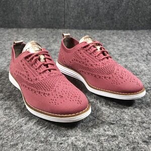 Cole Haan Original Grand Wingtip Sneakers Womens 6.5 Pink Knit Casual Shoes